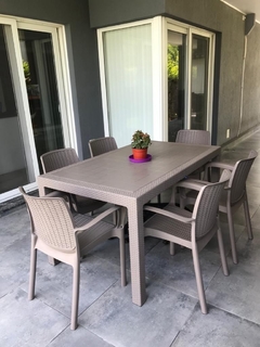 Set Mesa + 6 Sillas Exterior Capuchino Voss2000