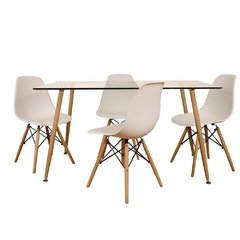 Mesa Pop 120x80 + 4 Sillas Eames 