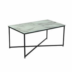 Mesa Gotta Marmol base Negra 110x60