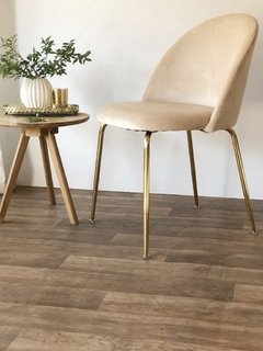 Silla Thea Pana Beige base Dorada