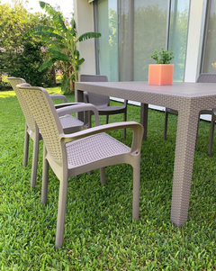 Set Mesa + 6 Sillas Exterior Capuchino Voss2000