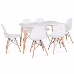 Mesa Eames Mario Cellini 140x80 + 4 Sillas Eames