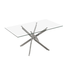 Mesa de vidrio Toro base cromada 160x80