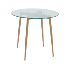 Mesa Tulip Vidrio 1 Metro + 4 Sillas Tulip Blancas