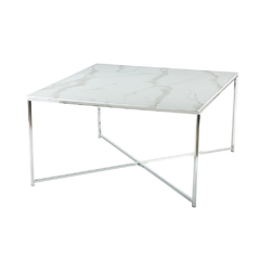 Mesa Gotta Marmol base Cromada 90x90