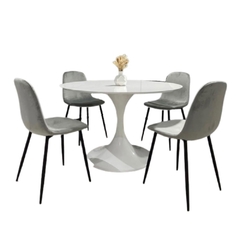 Mesa Tulip Laqueada 1 Metro + 4 Sillas Albis