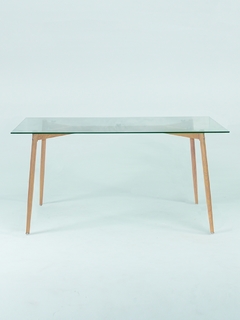 Mesa de Vidrio 120x80 + 4 sillas eames color BLANCO