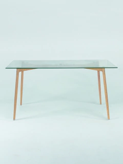 Mesa de Vidrio 120x80 + 4 sillas eames color BLANCO