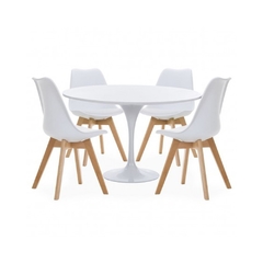 Mesa Tulip Laqueada 1 Metro + 4 Sillas Tulip