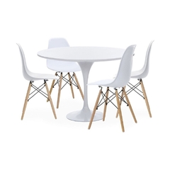 Mesa Tulip Laqueada 1 Metro + 4 Sillas Eames