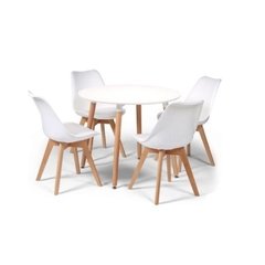 Mesa Halo Eames 1 Metro + 4 Sillas Tulip