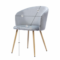 Sillon Oli Pana Gris Claro pata Simil Madera