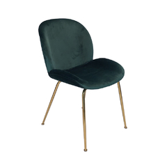 Silla Velvet Verde Ingles Base Dorada