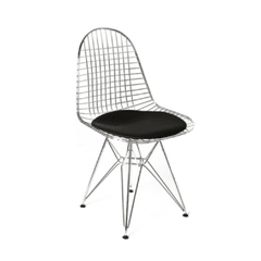Silla Wire Eames Bertoia Almohadon Negro