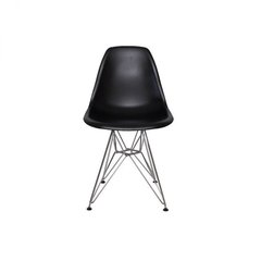 Silla Eames negra con base cromada