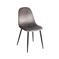 Silla New Eames Tapizada Pana Gris Claro Pata Negra