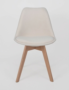 Silla Tulip Tapizada Velvet Aterciopelado Beige