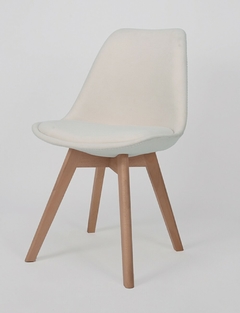 Silla Tulip Tapizada Velvet Aterciopelado Beige