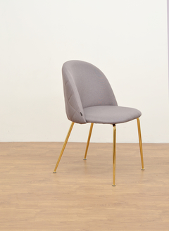 Silla Thea Lino Gris Claro Base Dorada