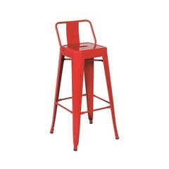 Banqueta Tolix con respaldo bajo Rojo