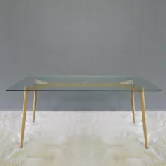 Mesa Tulip de Vidrio 140x80 + 4 Sillas New Eames Tapizada