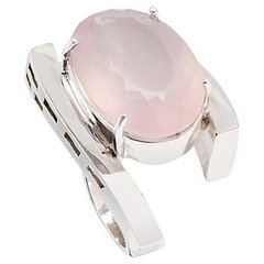 Anel de prata com quartzo rosa