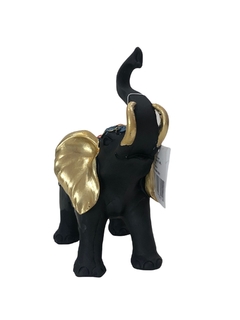 elefante preto pintura colorida em resina 20x30cm na internet