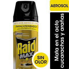 Insecticida Raid Mata Cucarachas y Arañas Sin Olor MAX en Aerosol 360cc
