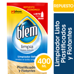 Limpiador de Pisos Plastificados y Flotantes Blem Aloe y Pepino Repuesto Económico 400ml