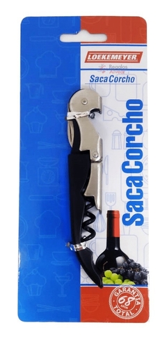 Sacacorcho Doble Impulso Color Negro - comprar online