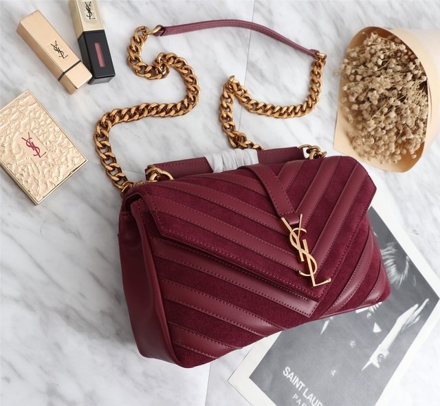 ysl college bolsa red