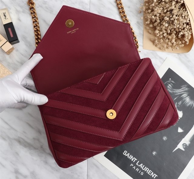 ysl bolsa burgundy