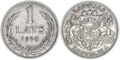 Letonia - 1 Lats - 1924 - KM# 7