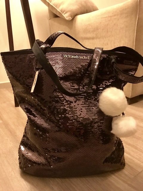 Bolso lentejuelas negro Victoria's Secret - Poli Store