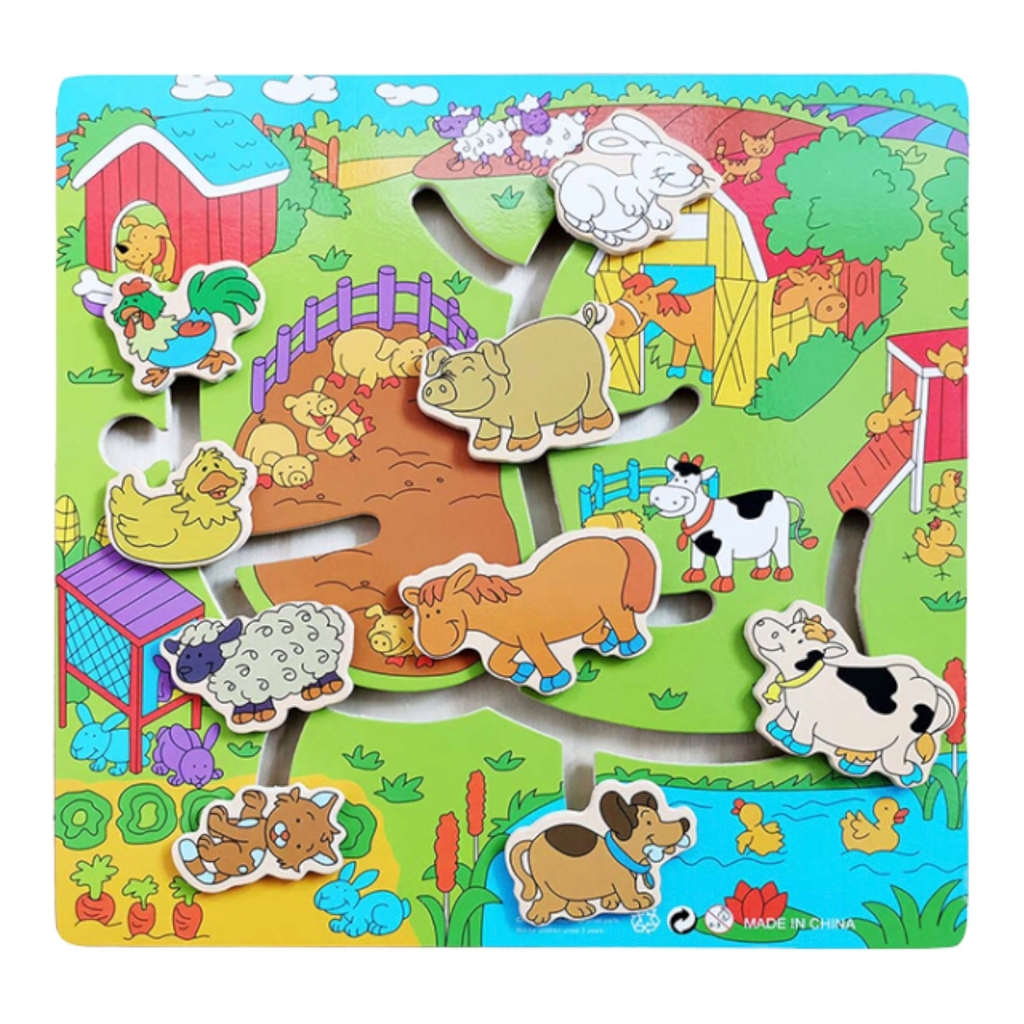 Puzzle em Madeira Animais 9 Peças, Imagination discovery