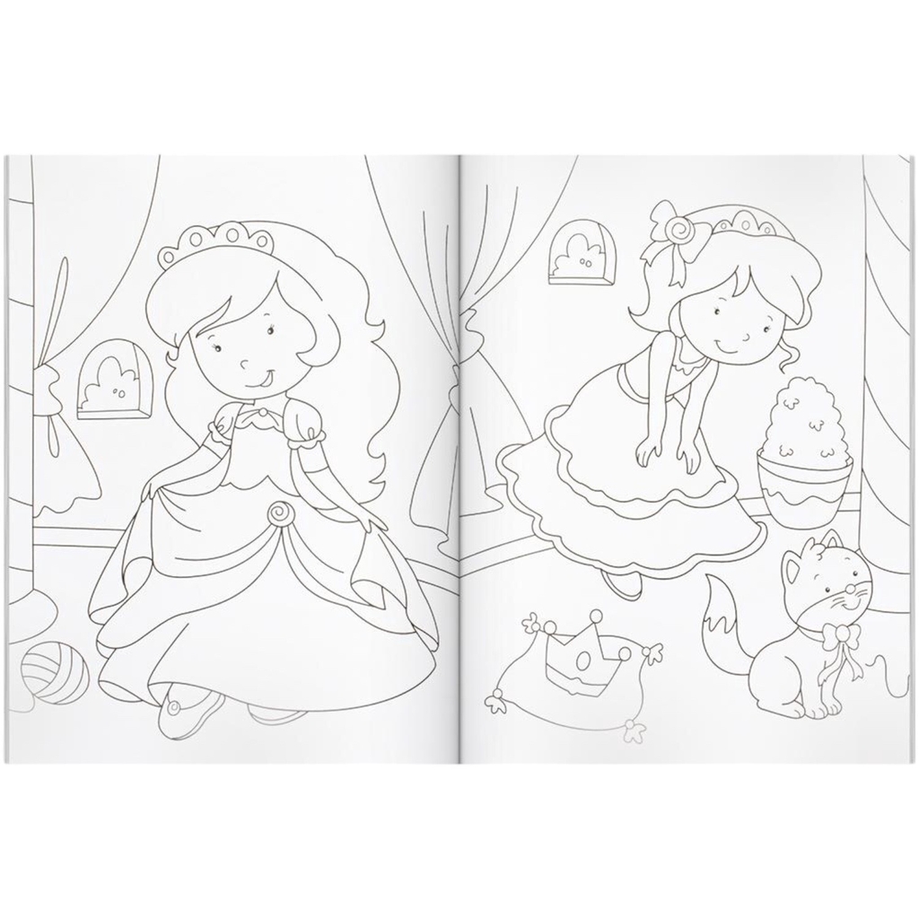 Desenho de Princesa com cachorro para Colorir - Colorir.com