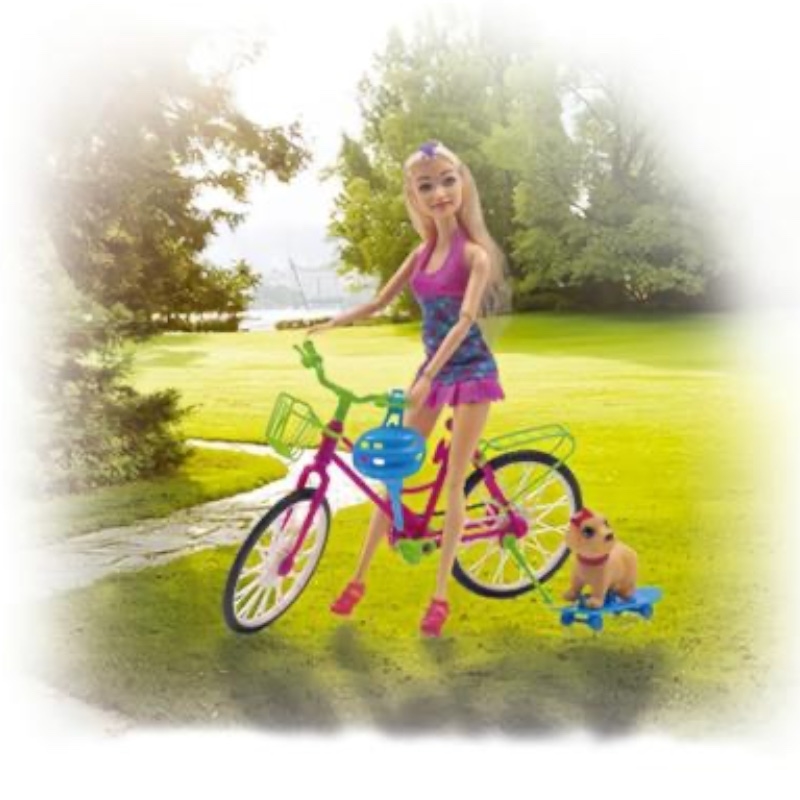 Boneca com Bicicleta Paty Bike Pet Pica Pau - Brinkpell