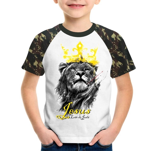 Camiseta Infantil Raglan Branca Roar (2)