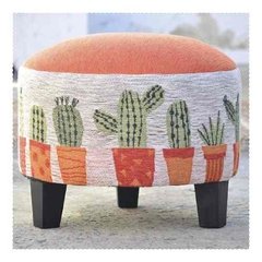 Puff Redondo Banquito Sillon Butaca Tapizado Cactus en internet