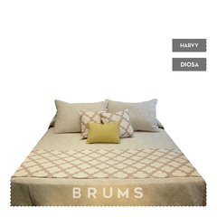 . Pie de cama + 2 fundas de almohadón Harvy .