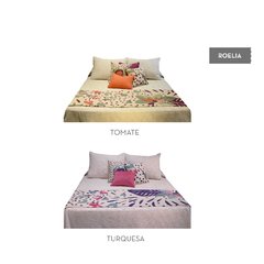 . Pie de cama + 2 fundas de almohadón Roelia . - brums