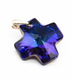 DIJE CRUZ CUADRADA VIOLETA TORNASOLADO
