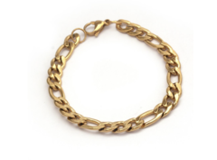 PULSERA ACERO FIGARO DORADA