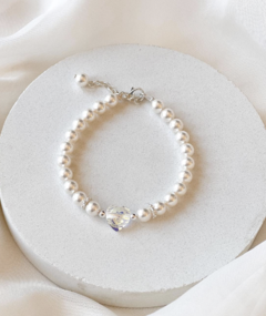 pulsera perlas corazón