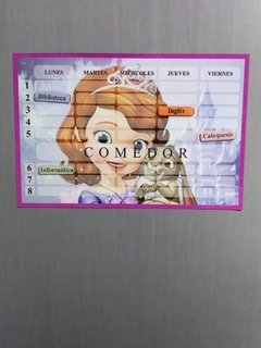 Horario Escolar Magnético Imantado Imán Organizador de actividades o materias Semanal. - Alma Ble