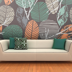 Mural decorativoVinilo Impreso Laminado Autoadhesivo. HOJAS