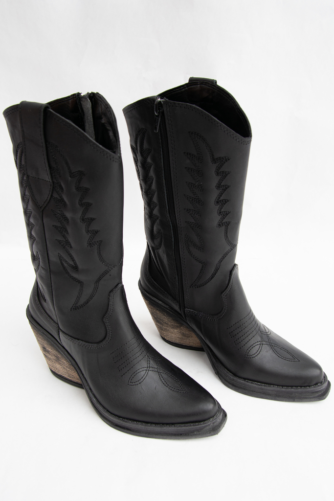 Bota Texana Negra - Parati Boutique - Tienda Online