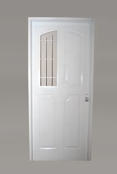 Puerta doble chapa inyectada 1/4 de reja 80 x 200