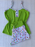 Pijama verde de algodão