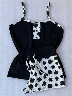 Pijama preto de algodão